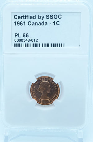 1961 1 CENT CANADA – PL 66 – GRADED (348-012)