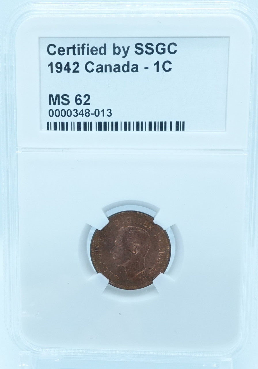 1942 1 CENT CANADA – MS 62 – GRADED (348-013)
