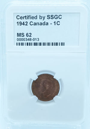 1942 1 CENT CANADA – MS 62 – GRADED (348-013)