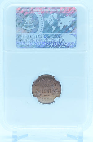 1920 1 CENT CANADA – MS 64 RD – GRADED