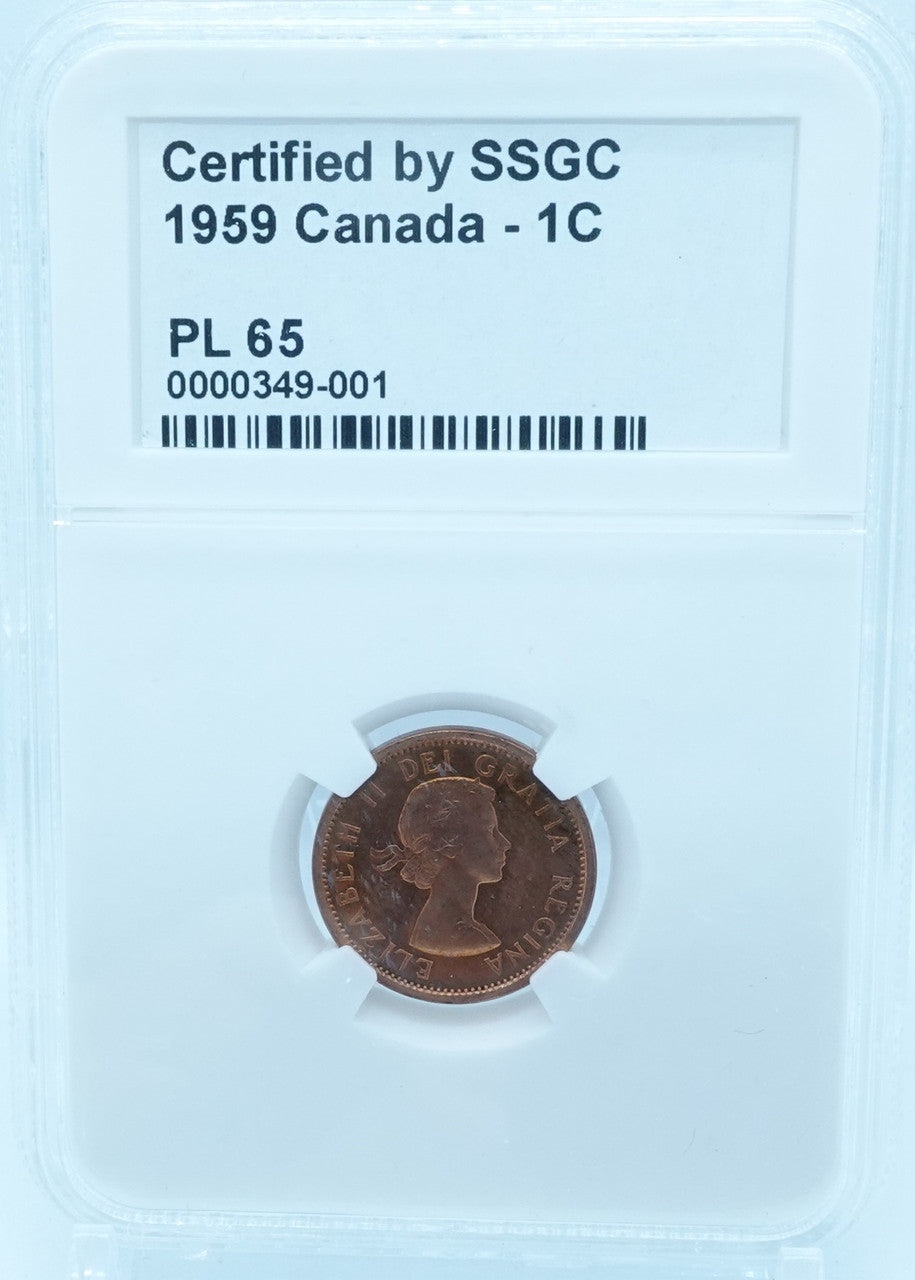 1959 1 CENT CANADA – PL 65 – GRADED (349-001)
