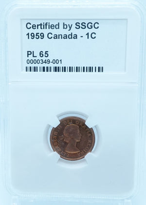 1959 1 CENT CANADA – PL 65 – GRADED (349-001)