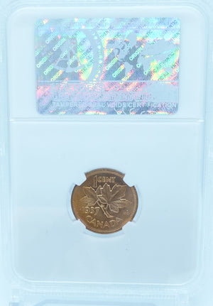 1937 1 CENT CANADA – MS 65 – GRADED (349-003)