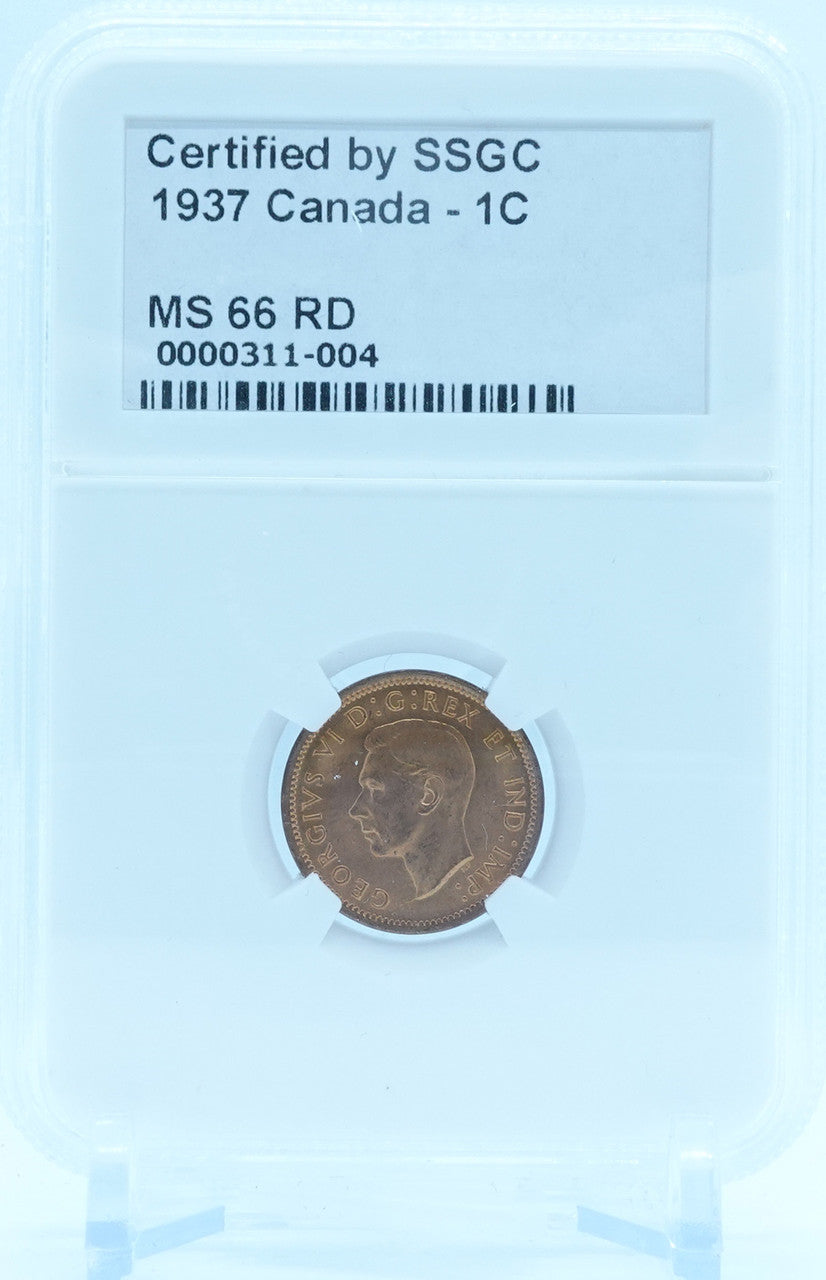1937 1 CENT CANADA – MS 66 RD – GRADED