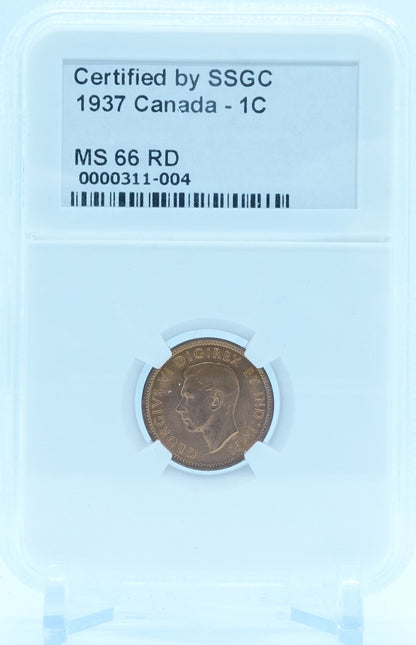 1937 1 CENT CANADA – MS 66 RD – GRADED