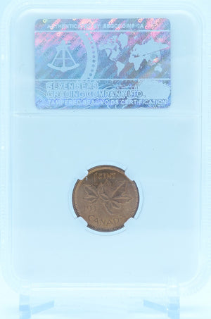 1937 1 CENT CANADA – MS 66 RD – GRADED