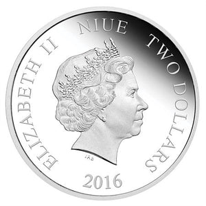 2016 1oz $2 STAR WARS: THE FORCE AWAKENS KYLO REN FINE SILVER COIN