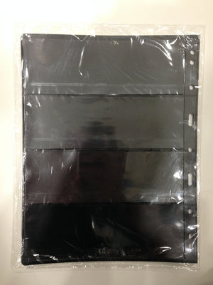 VARIO BLACK STAMP STOCKPAGES - FIVE SHEETS - FOUR STRIPS