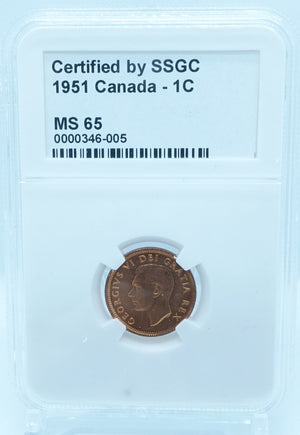 1951 1 CENT CANADA – MS 65 – GRADED (346-005)