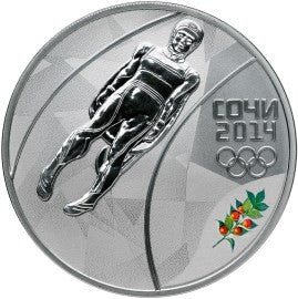 2014 - 3 ROUBLE STERLING SILVER COIN - LUGE