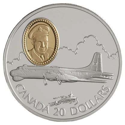 1998 1oz $20 AVIATION SERIES TWO CANADAIR CP-107 ARGUS STERLING SILVER COIN