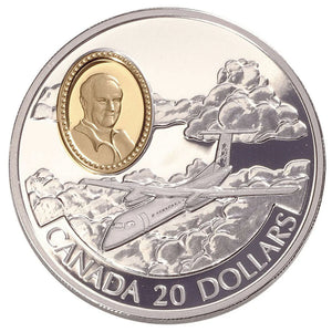 1999 1oz $20 AVIATION SERIES TWO DE HAVILLAND DHC-8 DASH 8 - STERLING SILVER COIN
