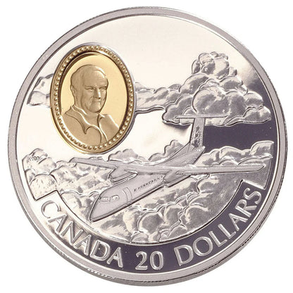 1999 1oz $20 AVIATION SERIES TWO DE HAVILLAND DHC-8 DASH 8 - STERLING SILVER COIN
