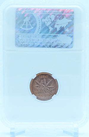 1949 1 CENT CANADA A-B-L DE A-POINTS BETWEEN LARGE DENTICLE – MS 65 RD – GRADED