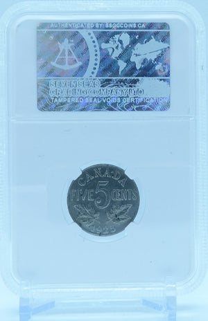 1925 5 CENT CANADA – AU 50 - GRADED