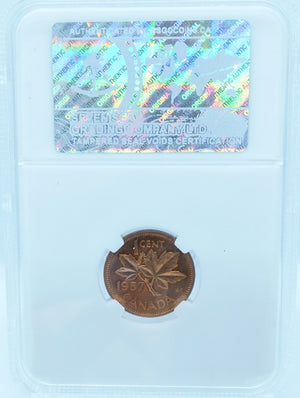 1957 1 CENT CANADA – PL 66 – GRADED (349-012)
