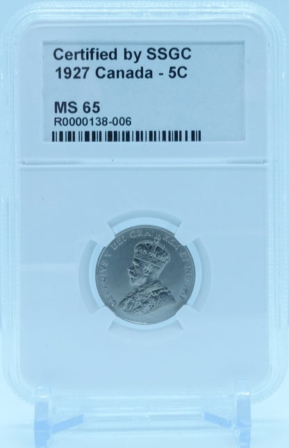 1927 5 CENT CANADA – MS 65 - GRADED