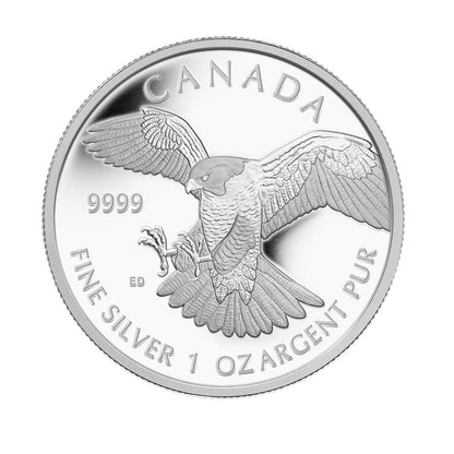 2014 1oz $5 PEREGRINE FALCON FINE SILVER COIN