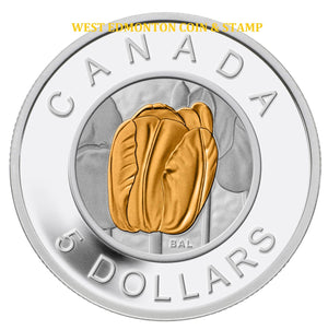 2014 $5 FLOWERS IN CANADA - NIOBIUM TULIP FINE SILVER COIN