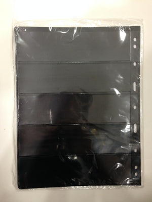 VARIO BLACK STAMP STOCKPAGES - FIVE SHEETS - FIVE STRIPS
