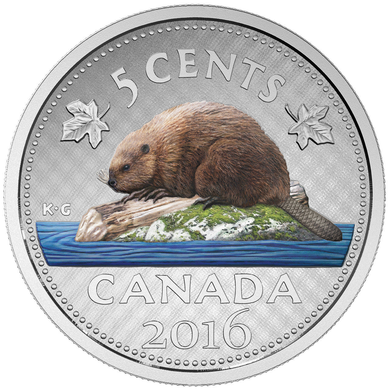 2016 5-CENT BIG COIN SERIES (COLOURED) FINE SILVER COIN (TONED, NO SLEEVE)