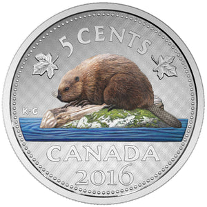 2016 5-CENT BIG COIN SERIES (COLOURED) FINE SILVER COIN (TONED, NO SLEEVE)