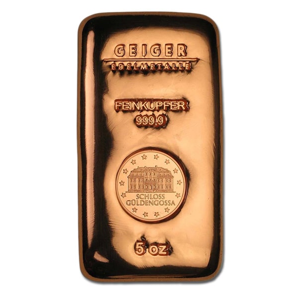 5oz GEIGER EDELMETALLE CAST COPPER BAR