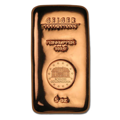 5oz GEIGER EDELMETALLE CAST COPPER BAR