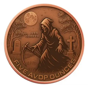 5oz GRIM REAPER COLOURIZED COPPER ROUND