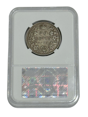 1872H 50 CENT CANADA OBV2 A/A-1 – VG 8 – GRADED (350-013)