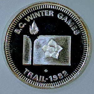 1982 WINTER GAMES TRAIL BC FINE SILVER MEDALLION