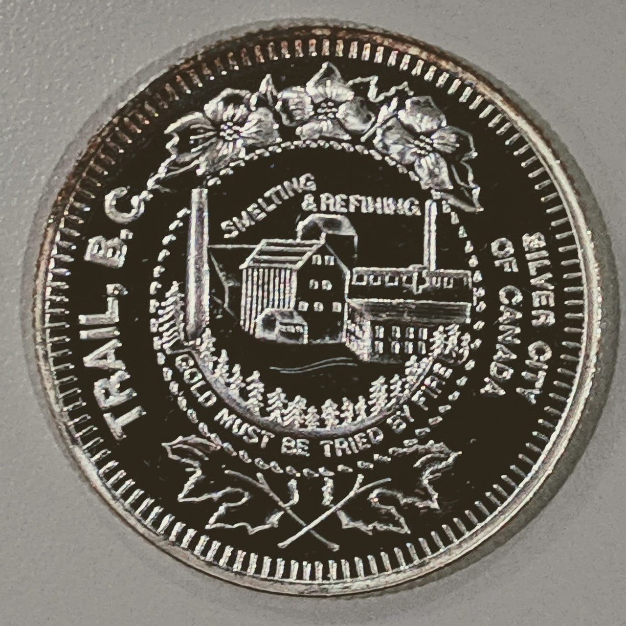 1982 WINTER GAMES TRAIL BC FINE SILVER MEDALLION