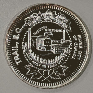 1982 WINTER GAMES TRAIL BC FINE SILVER MEDALLION