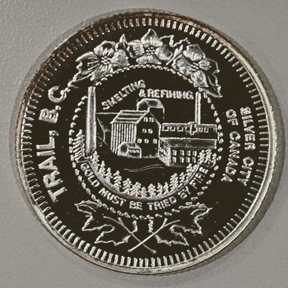 1982 WINTER GAMES TRAIL BC FINE SILVER MEDALLION