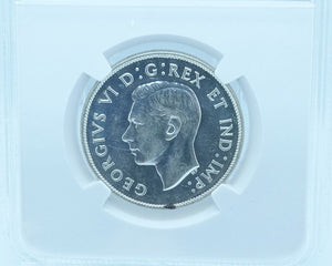 1947 50 CENT CANADA C7WD – CURVED “7” – WIDE DATE – MS 64 – GRADED (350-001/350-002)