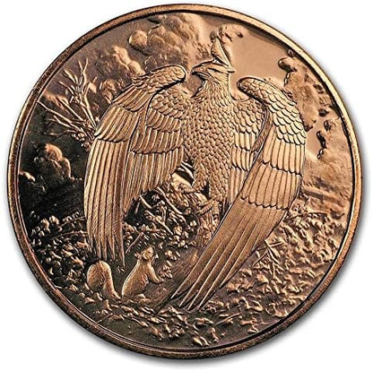 2023 1oz NORDIC CREATURE SERIES: VEDRFOLNIR AND THE GREAT EAGLE COPPER ROUND