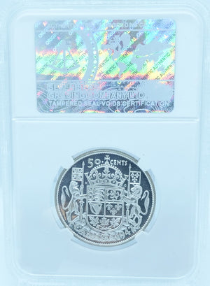 1947 50 CENT CANADA C7WD – CURVED “7” – WIDE DATE – MS 64 – GRADED (350-001/350-002)