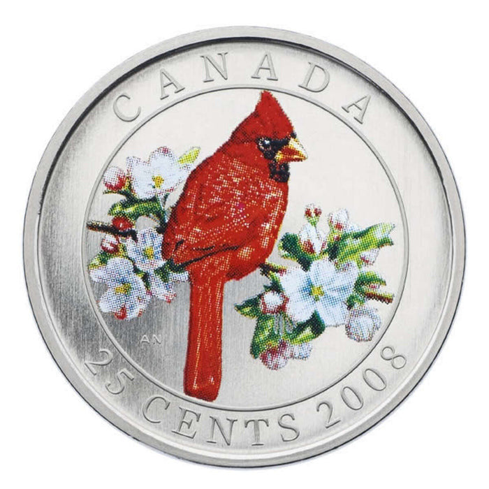 2008 NORTHERN CARDINAL COLORIZED OVERSIZED 25-CENT