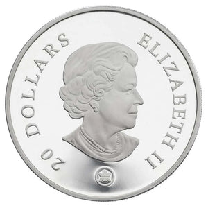 2008 1oz $20 CRYSTAL SWAROVSKI AMETHYST SNOWFLAKE - FINE SILVER COIN