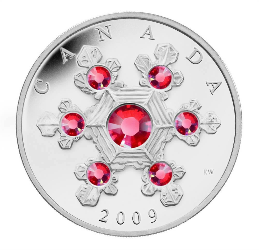 2009 1oz $20 - PINK CRYSTAL SNOWFLAKE - FINE SILVER COIN