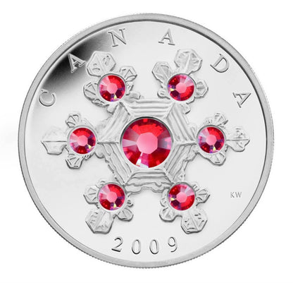 2009 1oz $20 - PINK CRYSTAL SNOWFLAKE - FINE SILVER COIN