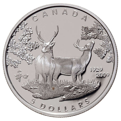 2009 - $5 SILVER COIN - 80TH ANNIVERSARY OF CANADA IN JAPAN