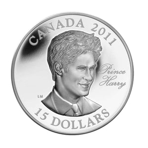 2011 - $15 STERLING SILVER COIN - CONTINUITY OF THE CROWN SERIES: PRINCE HENRY OF WALES