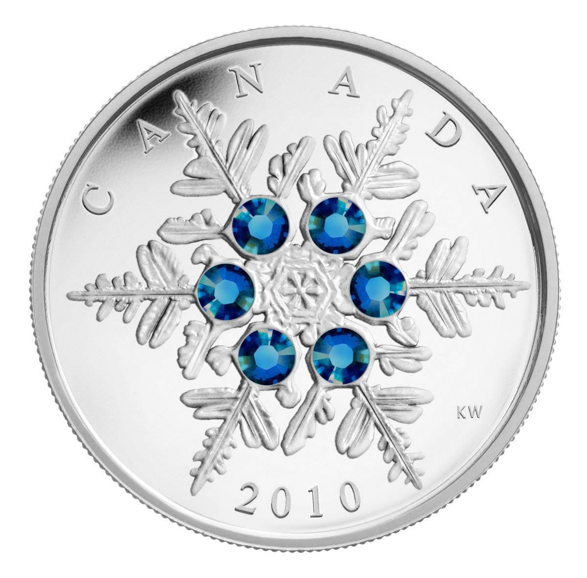 2010 1oz $20 - BLUE CRYSTAL SNOWFLAKE - FINE SILVER COIN