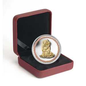 2011 1/4oz  $3 - FAMILY SCENE - FINE SILVER GOLD PLATED COIN
