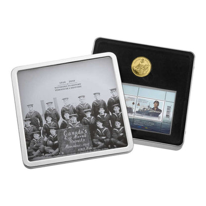 2010 $1 THE CANADIAN NAVY CENTENNIAL COIN AND STAMP SET