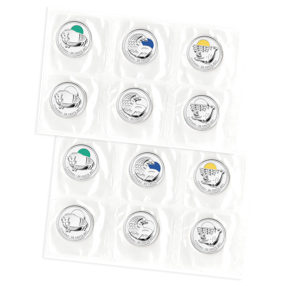 2011 25-CENT CANADIAN LEGENDARY NATURE CIRCULATION 12-PACK COIN SET