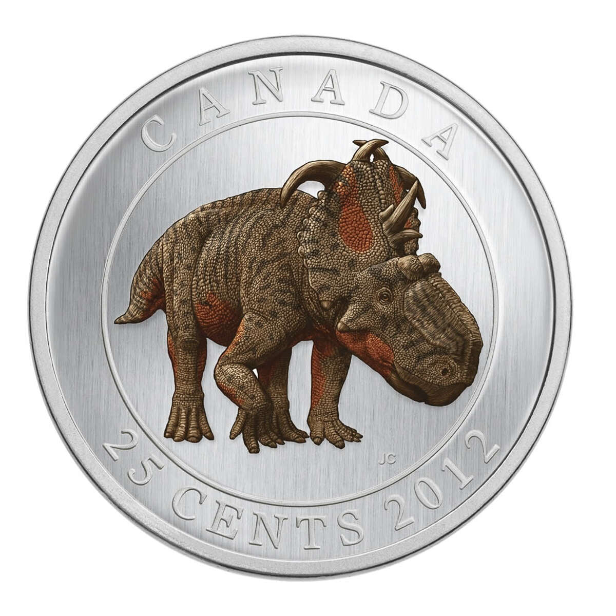 2012 25-CENT GLOW IN THE DARK DINOSAUR PREHISTORIC ANIMALS - PACHYRHINOSAURUS LAKUSTAI