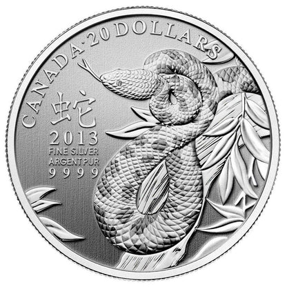 2013 1/4oz $20 - YEAR OF THE SNAKE - FINE SILVER COIN