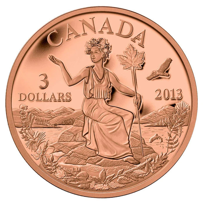 2013 $3 BRONZE COIN- CANADA: AN ALLEGORY (9.2g)